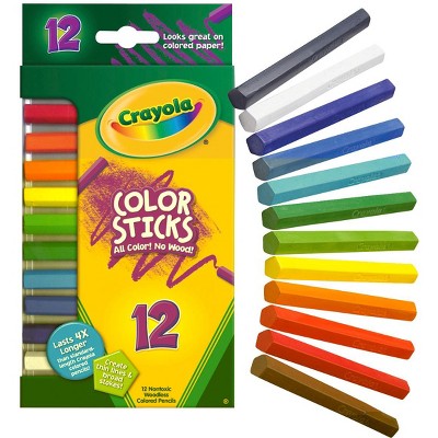 Crayola Color Sticks Woodless Pentagon Colored Pencils, Assorted Colors, set of 12