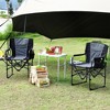 1Pc Aluminum Iron Director Chair with Side Pockets, Foldable Backrest, Outdoor Use, Portable, Durable - 2 of 4
