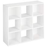 ClosetMaid 9 Cube Laminated Wood Stackable Open Bookcase Display Shelf Storage Organizer for Household, Living Rooms, and Studies, White