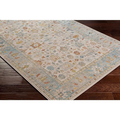 Dasaki Pale Blue and Beige Wool Traditional Area Rug 3'11" x 5'7"