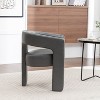 SEYNAR Modern Glam PU Leather Upholstered Dining Chair, Open-Back Accent Chair - 3 of 4