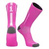 Mk Socks Player ID Jersey Number SINGLE Crew Sock - Hot Pink, White - 2 of 2
