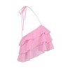 Women's Tiered Ruffle Cropped Halter Top - Begonia Pink, Large - 2 of 4