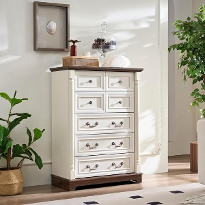 Sapphtopaz Farmhouse Drawer Dresser for Bedroom Closet Organizers and Storage with Natural Texture Drawer Organizer for Bedroom, Hallway - 1 of 4