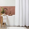 White Waffle Shower Curtain Luxury Hotel Thick Heavy Cotton 72x 72 Inches Bathroom Decor Soft Absorbent Waterproof - 2 of 4