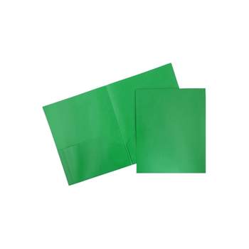 JAM Paper 2-Pocket Plastic Folders Green 6/Pack (382EGRD)