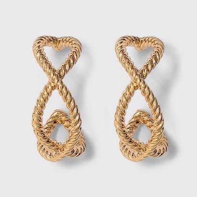 Criss Cross Textured Small Hoop Earrings - A New Day™ Gold