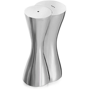 Nambe Hug Metal Alloy Salt & Pepper Shakers, Salt Sugar Spice Pepper Seasoning Bottle for Table, RV, Camp, BBQ,6 Inch - 1 of 4