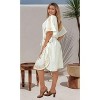 LA LEELA Women's House Daily Routine Evening Wear Loungewear Solid Casual Relaxed Caftan Knee Length Cover Up Dresses for Women 2X-3X White, Solid - 3 of 4