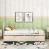 Streamdale Modern Design Twin Size Platform Bed Frame with Trundle for White Washed Color - 4 of 4