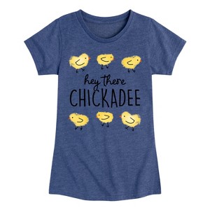 Girls' - Instant Message - Hey There Chickadee Fitted Short Sleeve Graphic T-Shirt - 1 of 4