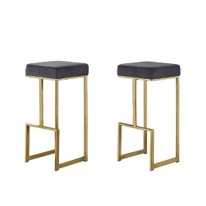 Best Master Furniture,Dorrington Modern Velvet Backless Bar Stool (Set of 2) - 1 of 2