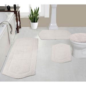 Waterford Collection Cotton Tufted Set of 4 Bath Rug Set - Home Weavers - 1 of 4