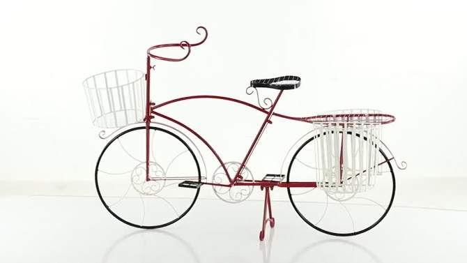 Large Rectangular Metal Bicycle Planter Red - Olivia &#38; May, 2 of 7, play video