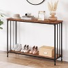Console Table, Sofa Tables, Narrow Table with Glass Shelf and Metal Frame, Industrial 41.5" Behind Couch Table for Living Room, Entryway, Hallway - 4 of 4