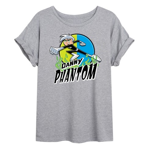Women's Danny Phantom Danny Badge Oversized Graphic T-shirt - Heather ...