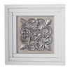 Glass Floral Wall Decor with Embossed Details Set of 3 White - Olivia & May - image 4 of 4