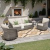 Buenhomino Outdoor Wicker Furniture Set – Swivel Glide Chairs, Sofas, Ottomans & Tables, All-Weather PE Rattan with Cushions for Patio, Garden & Deck - 2 of 4