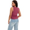 ATHLECHIC Women's Summer Ruched Ribbed Crew Neck Sleeveless Tank Tops - 4 of 4