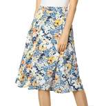 Allegra K Women's Boho Floral High Waist Split A Line Midi Skirt