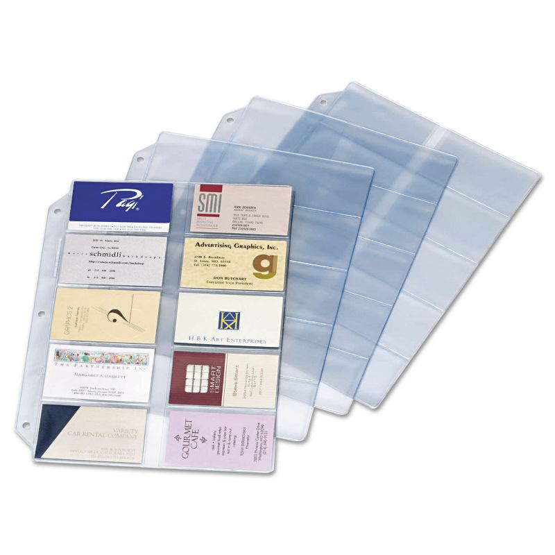 Cardinal Business Card Refill Pages Holds 200 Cards Clear 20 Cards/Sheet 10/Pack 7856000, 1 of 2