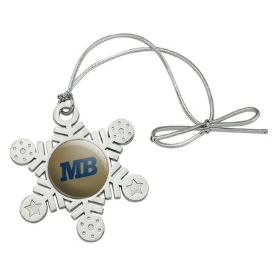 California State University Monterey Bay Secondary Logo Metal Snowflake Christmas Tree Holiday Ornament