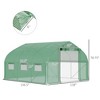 CAVINAS Walk-in Tunnel Greenhouse with Roll-up Windows and Zippered Door, PE Cover for Growing Flowers, Herbs, Green - 2 of 4