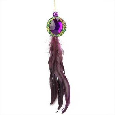 Northlight 10" Regal Peackock Jewel Hanging Tassel Christmas Ornament - Purple