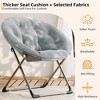 Comfy Oversized Saucer Chair for Adults ¨C Soft Faux Fur Plush Folding Moon Chair, Thick Padded Stable Metal Frame Reading Lounge Chair - 4 of 4