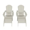 WestinTrends Malibu HDPE Outdoor Patio Folding Poly Adirondack Chairs with Ottomans (4-Piece Conversation Set) - 3 of 4