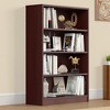 MAYEERTY Mahogany 4 Shelf Modern Wood Bookcase 48 Tall Bedroom Living Room Manga Library - 2 of 4
