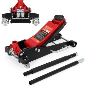 Aluminum and Iron Horizontal Double Cylinder Floor Jack, Fast and Heavy Duty, Portable Hydraulic Car Jack for Auto Repair, Mechanic Lifting Jack - 1 of 4