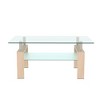 NicBex Modern 39.37" Rectangle Coffee Table with Glass Top, Open Storage Shelf and Iron Frame for Living Room and Bedroom - 3 of 4
