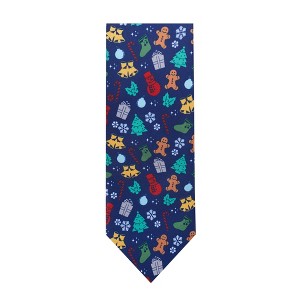 Jacob Alexander Men's Christmas Tree Décors Snowman Gingerbread Gifts Snowflakes Regular Length Neck Tie - 1 of 4