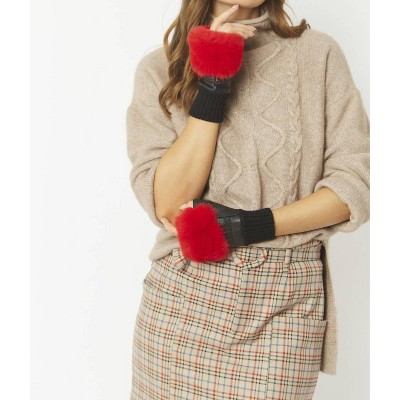 Women's Faux Fur Fingerless Gloves - JAYLEY
