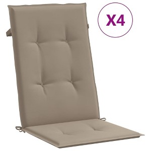 vidaXL High-Back Chair Cushions 4-Pack - Taupe, UV-Resistant Polyester, Foam Fiber Fill, Water-Resistant, Indoor/Outdoor Use, 47.2x19.7x1.2 Inches - 1 of 4