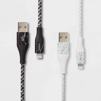 6' Lightning to USB-A 2pk Braided Cable - heyday™ Marble/Terrazzo