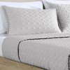 Riverbrook Home 3pc King Noble Tencel Coverlet Set Silver: Luxurious Woven Lyocell, Machine Washable - 4 of 4