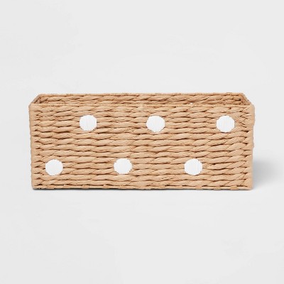 Woven Paper Dot Rectangular Basket - Pillowfort™