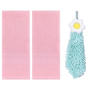 REGALWOVEN 3 Pcs Solid Soft Absorbent Hand Towels for Bathroom - 1 of 4
