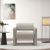 Single sofa chair, upholstered comfortable chair with armrests, for dining room/bedroom/living room/reception - BEIGE (30.9"*30.51"*30.11") - 2 of 4