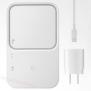 Samsung 15W Wireless Charger Duo w/ USB-C Cable (White, 2022) - 1 of 4
