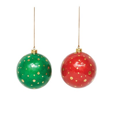 Gallerie Ii Red Green Ball Ornament, Set Of 2 : Target