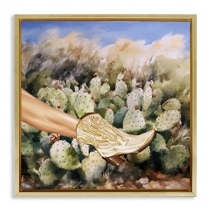 Stupell Industries Cowgirl Boot & Cactus, 18" x 18" - 1 of 4