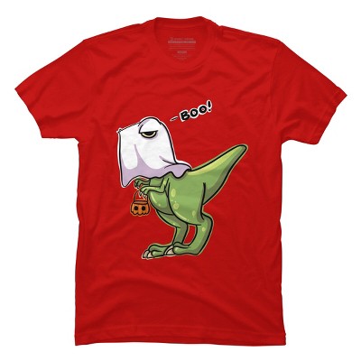 Men's Design By Humans Halloween Ghost Dinosaur By whynot007 T-Shirt