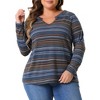 Agnes Orinda Women's Plus Size Long Sleeve Notch V-Neck Casual Fall Winter Blouses - 2 of 4