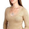 West Coast Jewelry Women's Cubic Zirconia Double Heart Steel Necklace - 24" - 2 of 3
