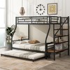 Twin Over Full Metal Bunk Bed with Trundle and Storage Staircase - 2 of 4