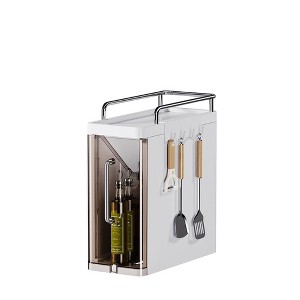 Brown 1 Piece Plastic Household Kitchen Storage Rack Multifunctional Spice Jar Rack Desktop Storage Cabinet Drawer Type Gap Cabinet Baking Organiser - 1 of 4