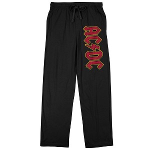 ACDC Rock Band Logo Men's Black Sleep Pajama Pants - 1 of 2
